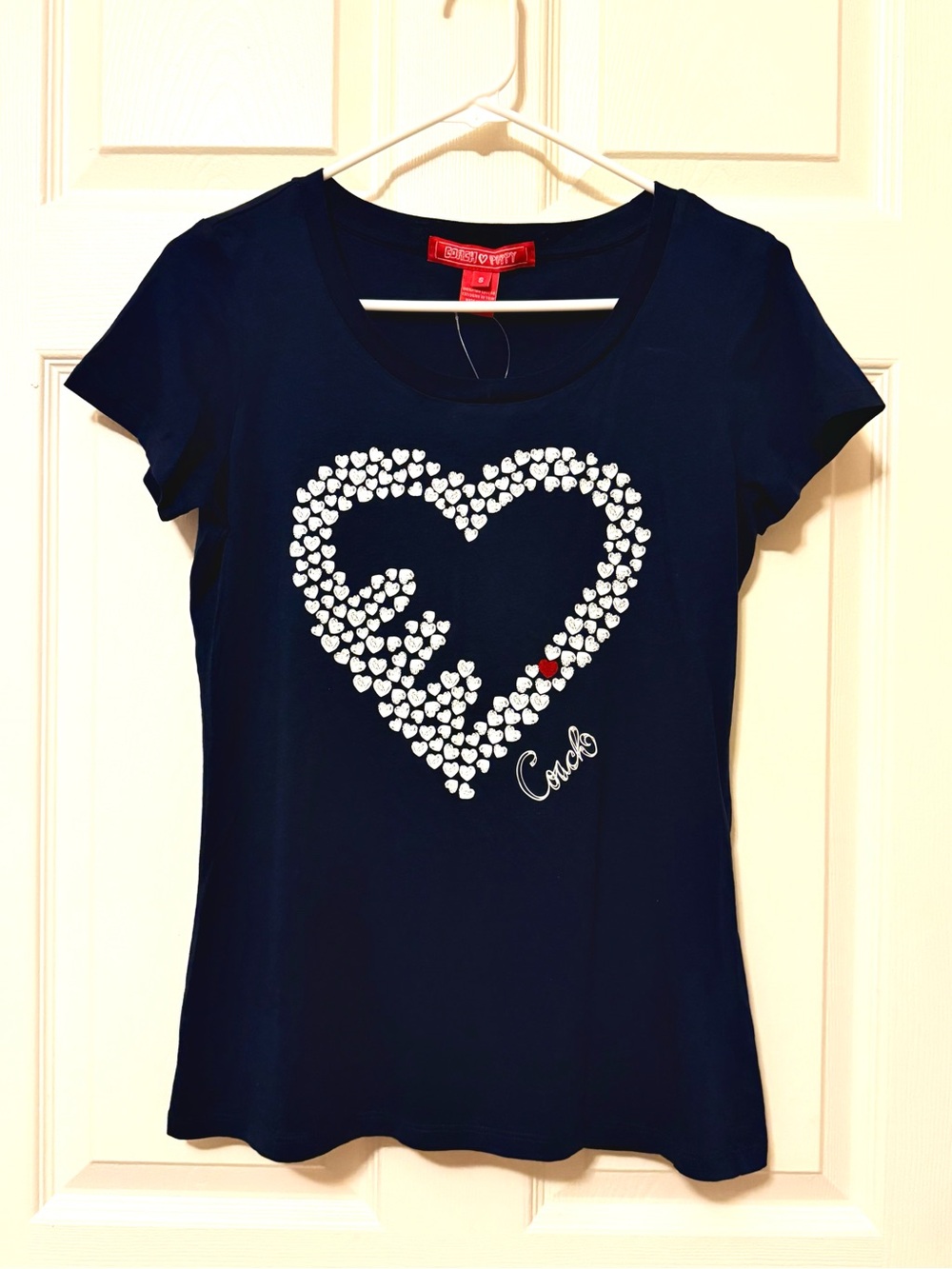 Coach Poppy Women's Navy Heart Graphic Tee